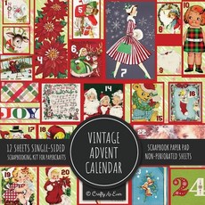 (영문도서) Vintage Advent Calendar Scrapbook Paper Pad: Christmas Background 8x8 Decorative Paper Design... Paperback, Crafty as Ever, English, 9781636572192