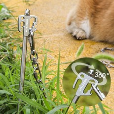 캠핑 고강도 타프 단조팩 360도 회전팩 반려견 말뚝 팩, 실버, 1개