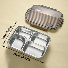 분할 도시락 대용량 밀폐 식품 용기 뚜껑 학생 직장인용, 1개, A. 1000ml, 5. Black 4 Grids