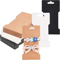 120개 골판지 헤어 클립 디스플레이 카드 혼합 색상 11.5x6.65x0.02cm 3가지 색상, 혼합색