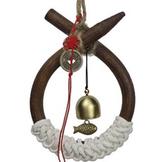 Duforge 소 코뚜레 삼재막이 문종 개업 집들이 선물 액막이 현관종 이사