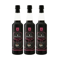 바리스타 블랙티 커피시럽 750mlX3병-카페시럽, 3개, 750ml