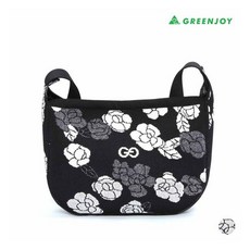 그린조이 여성 플라워 크로스 백, 블랙