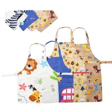 순면 앞치마/두건 세트/순면 100%/어린이/어린이집/쉐프/유아/아동/놀이복/단체/캐릭터/요리복/여아/남아/미술/가운