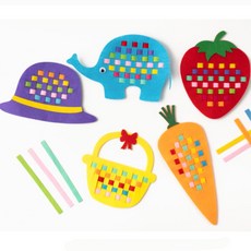 어린이 소근육발달 만들기활동 부직포 실꿰기 어린이집 창의력 집중력 아기놀이, 포도