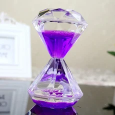 프로모션 선물 플라스틱 모래 시계 장식 다이아몬드 기름 누출 펭귄 내부 해양 생물 물고기 귀여운 바다 동, 03 Purple