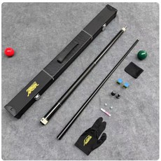 碳素臺球桿黑科技碳纖維桌球桿，斯諾克小大頭中式黑八9球桿入門撞球桿，專業檯球桿, 黑星單杆高檔盒（備註小頭, 1個