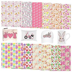 Tintnut 퍼즐 피스 승화 전사 시트 - 10장 30.5cm x 25.4cm(12인치 x 10인치) 자폐증 인식 패턴 승화 전사 용지 번들 DIY 머그잔 텀블러 열쇠, 부활절 달걀-12, 1개