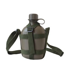 군대수통 군용수통 캠핑용 등산용 물통 등산 군대 오퍼, 1LPE플라스틱물병+스트랩 그린, 1개