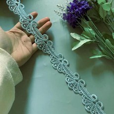 자수 터키석 레이스 리본 트림 소파 커튼 트리밍 드레스 의상 아플리케 패브릭 야드, 하얀, 1. Flower 2, 1개