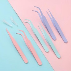 다꾸용 정밀 일자 스티커 핀셋 집게 건프라공구 프라모델조립 데칼핀셋, 2개, 그린(b)