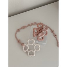 엔밀리밀리 플로링 변신 치발기 세트 구강기 신생아 이앓이 실리콘 치아발육기 아기 치발기 추천, 1개, 피치, 플로링 1세트