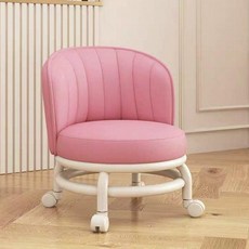 작업의자 바닥 바퀴 이동식 의자 네일샵 이동 회전 무빙 바퀴의자 보조의자, 1개, 7. 핑크