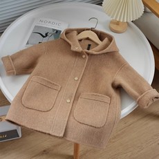 해나로이 양면 캐시미어 코트 남여아 핸드메이드 후드코트