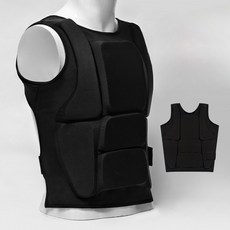 가슴보호대 태권도 충격 보호 가라테 격투기 복싱, 1개, 블랙-갑옷 보호대---XS