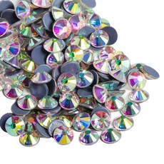 Beadsland(비즈랜드)핫픽스 라인석 공예 의류 DIY 장식용 플랫 백 크리스탈 라인석, 288개, 크리스탈AB,SS30,6.3-6.5mm