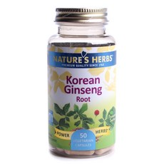 NATURE'S HERBS 素食韓國人蔘膠囊, 50 件, 1個