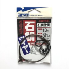 OWNER 歐娜 石鯛鋼絲線組 30737 防咬 海釣 磯釣 船釣 魚鈎, 1個, 普通13號魚鈎線長30厘米 30737,其他