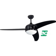 （修一）穩帝士 吊扇52吋 DC吊扇 吊扇燈 直流吊扇 黑色吊扇 LED 遙控 台灣製造, 銀黑