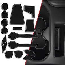 CupHolderHero 닛산 리프 액세서리 2018-2024와 호환 - 프리미엄 맞춤형 내부 미끄럼 방지 먼지 방지 컵 홀더 인서트 센터 콘솔 라이너 매트 도어 포켓 라이너, 그레이 트림