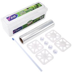 台灣精選 保鮮膜切割盒 切割器滑刀 自動分切器 廚房大捲家用批發, 30cmX3000型保鮮膜+切割盒, 1個