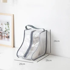 새로운 패션 휴대용 하이힐 신발 보관 가방 주최자 긴 승마 장화 방진 여행 커버 지퍼 파우치, Short - Grey