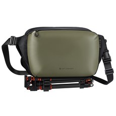 K&F CONCEPT 다기능 카메라 슬링백 12L, 그린-1, 1개