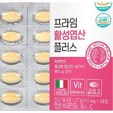 건강식품 보조식품 프라임 활성엽산 플러스 60정 KS일양, 1정, 1개
