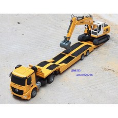 1/18 遙控平板拖車 17通道怪手專用拖板車 Actros 搖控平板車 工程模型 Bruder參考, 1個, 17通怪手+拖板車