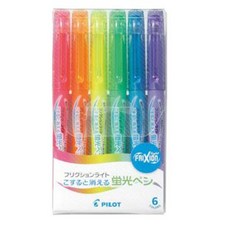 PILOT 百樂 SFL-10SL 魔擦螢光筆, 1個, 一般-一組/6入