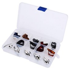 Guitar Pick 15Pcs DIY Guitar Thumb Pick Variety Pack Finger Protector Kit with Plastic Storage Bo, 1개