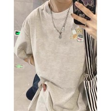 여성용 반팔 티셔츠 2026년 여름 화이트 루즈핏 순면 상의