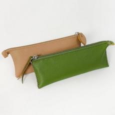 가죽 필통 만들기 취미용 납작 수공예 필기구 파우치 학생 안경집 바느질 수업 미싱 안경 소품 없이 초급, 올리브그린