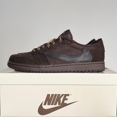 Nike Travis Scott x Air Jordan 1 Low 倒勾 黑棕 DM7866-202, 1個, Us9.5(27.5cm)，現貨