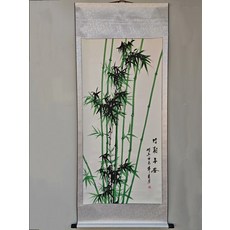 竹報平安國畫 豎幅卷軸 宣紙 半印半畫, 參考詳情頁