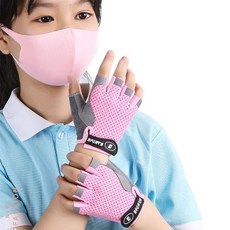 어린이 미끄럼 방지 운동 장갑 철봉 크로스핏 턱걸이, 1개, 핑크