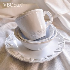 VBC CASA 白色蕾絲系列 單人碗盤4件組, 1個