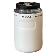 리안 스테인레스 캔모양 미니 보온 텀블러, 1개, 350ml, 화이트