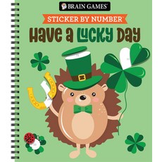 (영문도서) Brain Games - Sticker by Number: Have a Lucky Day Spiral, Publications International,..., English, 9781639387137