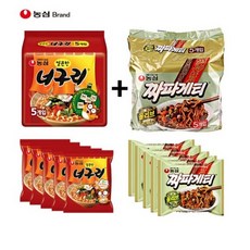 농심 짜파게티 140g 5p + 너구리 얼큰한 맛 120g 5p, 1세트 1세트