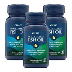 GNC 지엔씨 트리플 스트랭쓰 피쉬오일 소프트젤 30정, 3개