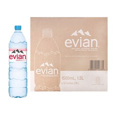 Evian 依雲 天然礦泉水 1500毫升X12入, 12個, 1500ml