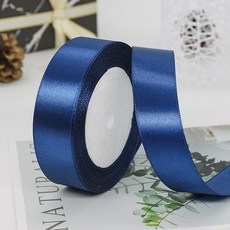 기본 새틴 공단 리본끈 25mm 22m, 38# 네이비