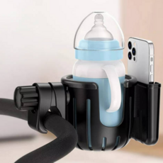 오네브 유모차 컵 홀더 스마트폰 거치대, 블랙, 1개