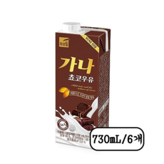 푸르밀 가나 초코우유 730ml, 6개