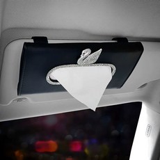 자동차 티슈 박스 장식 액세서리, 1개, 업그레이드워터다이아몬드싱글스완