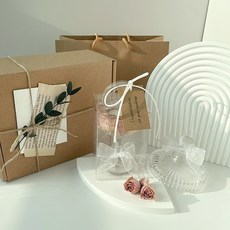 부케말리기선물 부케전용키트 부케캔들 선물포장세트 부케선물 DIY, 젤캔들홀더&선물포장패키지 (상자+쇼핑백), 1개