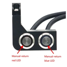 LMoDri 알루미늄 합금 오토바이 핸들 바 헤드 라이트 스위치 범용 방수 12V 안개 미러 마운트, 04 Red-Blue