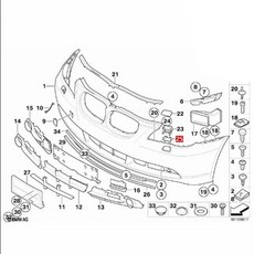 자동차 CHN 트림 패널 전면 5117056945v5117056946 5 'E60 2003/03-2009/11 525i M54 4 문짝, 02 right, 1개