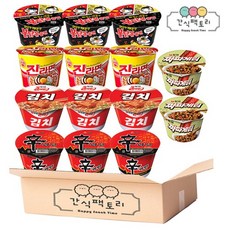 [간식팩토리] 불닭3+진매3+신라면3+김치3+짜파2 대컵 14개, 1개